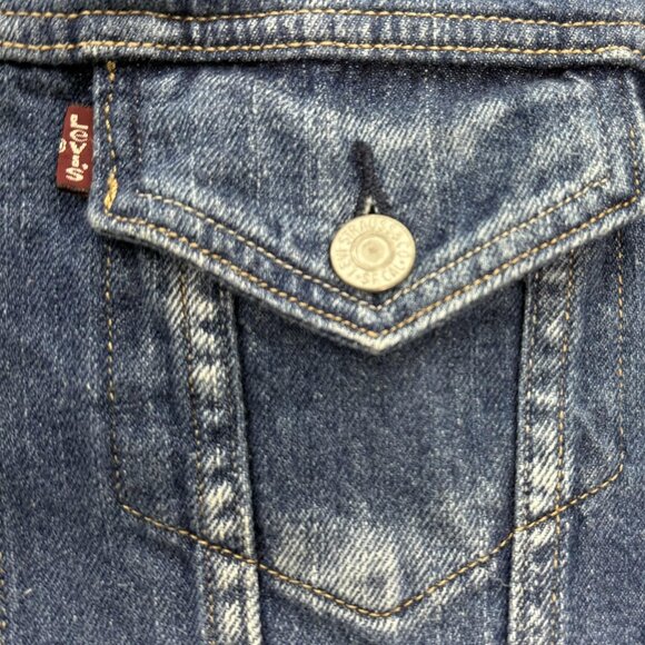 Levi's Vest Womens L Denim Button‎ Up Trucker Blue Western 100% Cotton Pockets - Picture 5 of 11